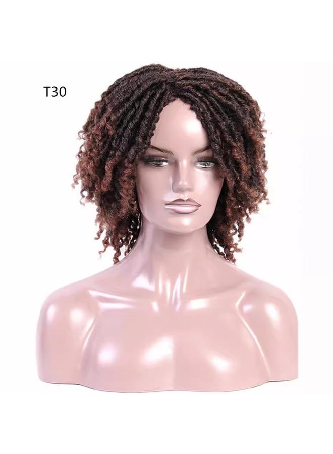 Bluejw African Small Roll Wig Hair Dirty Braid Head Cover Dreadlock Wigs Hollow Roll Chemical Fiber Wig Head Cover - Image 5