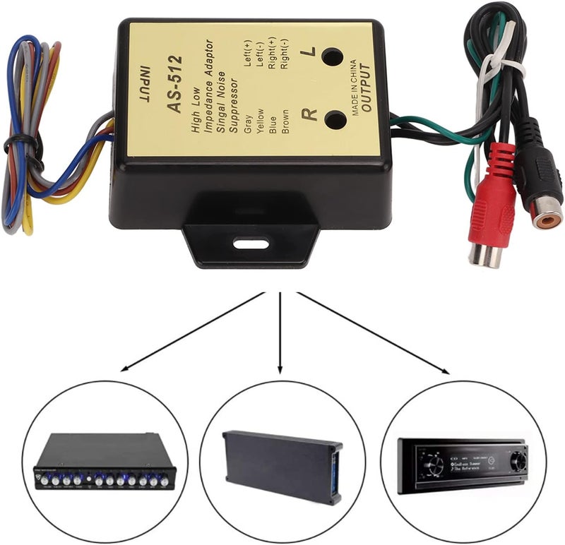 klarako Auto Parts,2 Channel Line High Low Impedance Adapter o Speaker Level Output Converter - Image 3