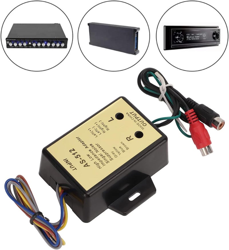 klarako Auto Parts,2 Channel Line High Low Impedance Adapter o Speaker Level Output Converter - Image 4