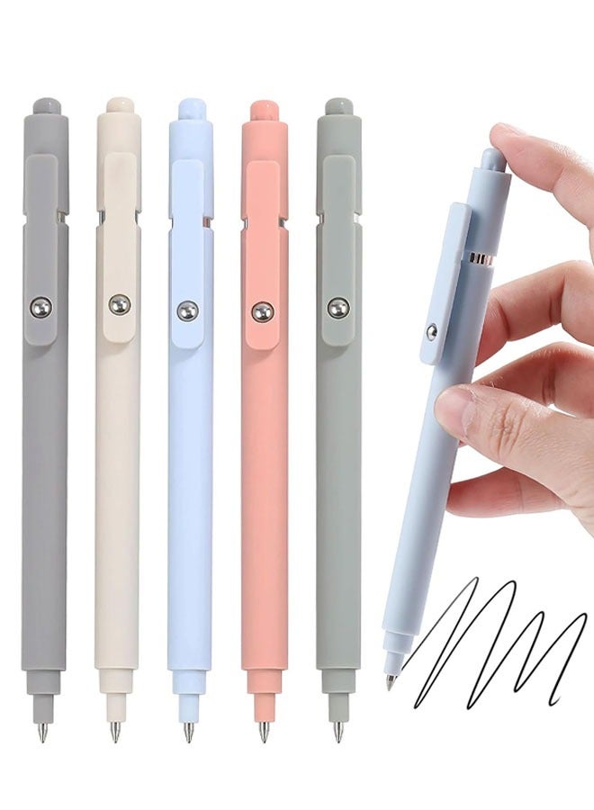 Generic 5 Pcs Quick Dry Black Ink Pens 0.5mm, Fine Point Smooth Writing Pen Cute Office School Supplies Fine Point Smooth Writing Aesthetic Pen  - Image 1