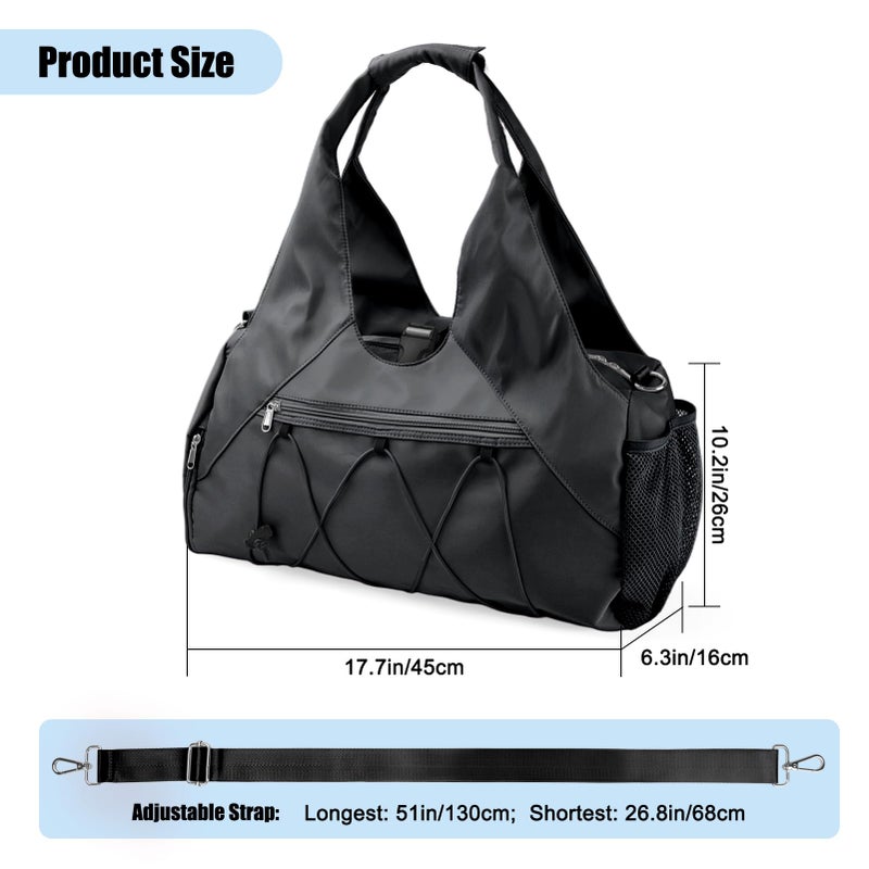 Forestfish Gym Bag For Women With Yoga Mat Holder & Shoe Compartment & Wet Dry Storage Pocket & Adjustable Strap - Image 3