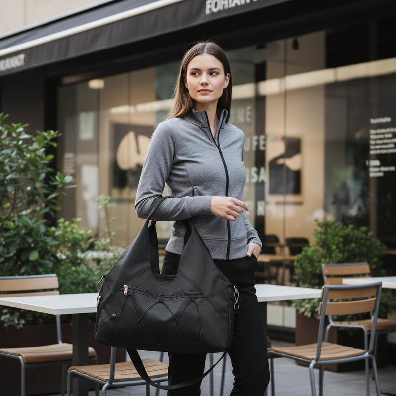 Forestfish Gym Bag For Women With Yoga Mat Holder & Shoe Compartment & Wet Dry Storage Pocket & Adjustable Strap - Image 2