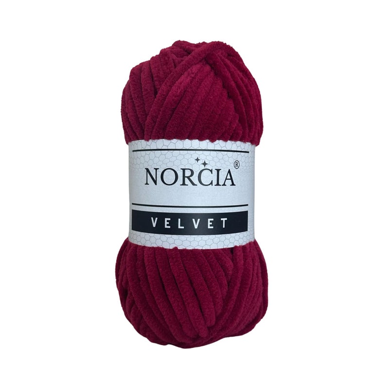 NORCIA Soft Velvet Yarn Chenille Yarn for Crocheting Super Bulky 100g 743 yds Baby Blanket Yarn for Knitting Amigurumi Yarn Fancy Yarn for Crochet Weaving Craft Burgundy 1 Skein