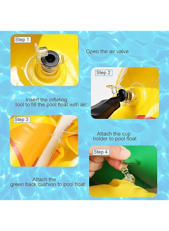 KASTWAVE Pool Inflatable Floats Adult Giant Pineapple Inflatable Pool Floats With Cup Holder 170 Cm Beach Floaties Lounge Luxury Recliner For Summer Outdoor Swimming Pool Party (Yellow) - Image 4