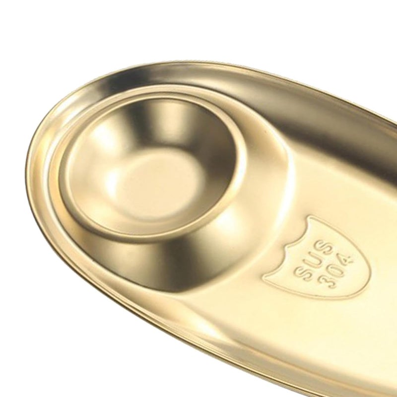 RAAHA Snacks Dish Elegant Design Entertaining Display Stainless Steel Serving Tray S Gold Set of 3 - Image 5
