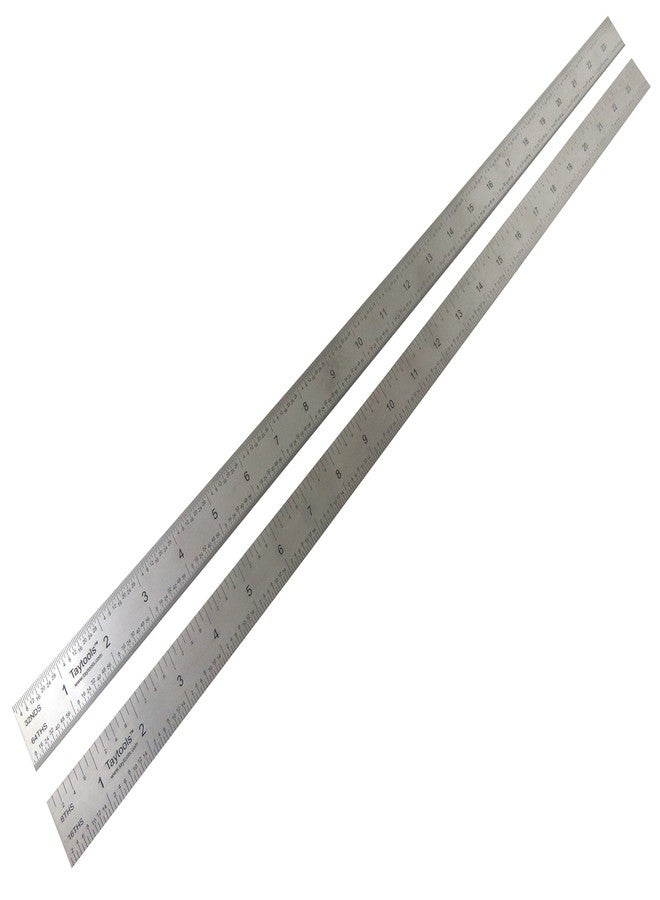Taytools 24" Rigid Machinist Rule Ruler Hardened Spring Steel 4R Graduations in 1/8", 1/16", 1/32" and 1/64" MRSAE-24 - Image 2