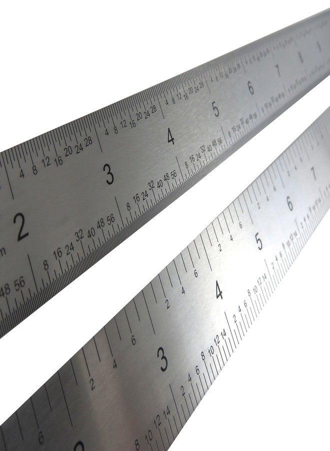Taytools 24" Rigid Machinist Rule Ruler Hardened Spring Steel 4R Graduations in 1/8", 1/16", 1/32" and 1/64" MRSAE-24 - Image 3