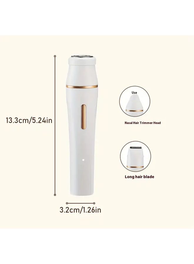 White Cordless Women Electric Trimmer USB Powered Lithium Battery Portable Hair Remover Gentle For Sensitive Skin Bikini Face Body Underarms Legs Arms Chin Personal Grooming Essential Home Travel - Image 4