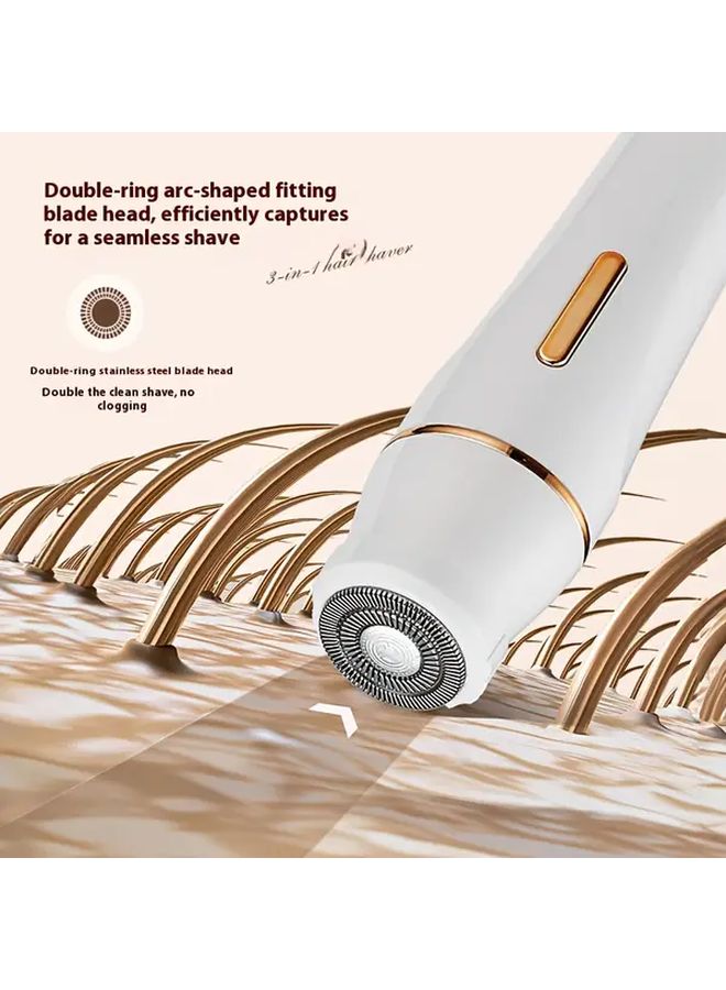 White Cordless Women Electric Trimmer USB Powered Lithium Battery Portable Hair Remover Gentle For Sensitive Skin Bikini Face Body Underarms Legs Arms Chin Personal Grooming Essential Home Travel - Image 5