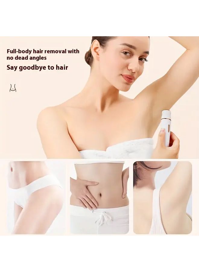 White Cordless Women Electric Trimmer USB Powered Lithium Battery Portable Hair Remover Gentle For Sensitive Skin Bikini Face Body Underarms Legs Arms Chin Personal Grooming Essential Home Travel - Image 3