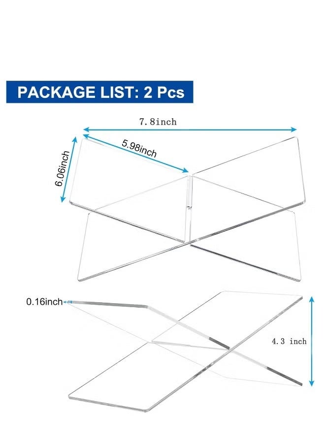 Clear Acrylic Bookshelf Reading Rack for Open and Closed Books, Magazines, Textbooks 4.3" x 7.8" x 4.3" - Image 2