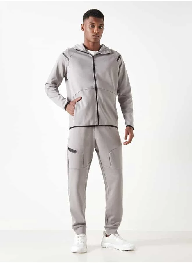 ADOT by Splash Panelled Sweatshirt with Hood and Pockets