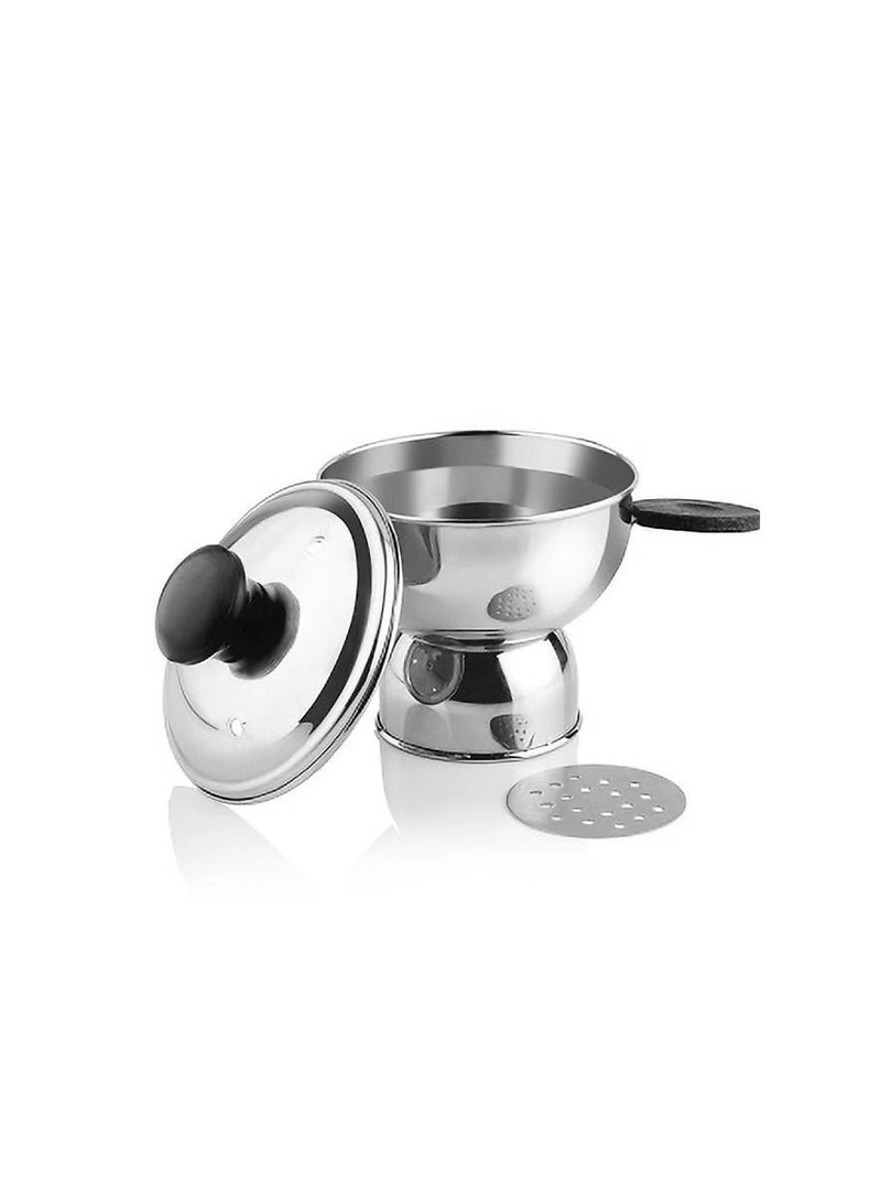 Ayda Chiratta Puttu Maker, Food Grade Stainless Steel, 13 X 13 X 10.5 Cm Silver  - Image 2