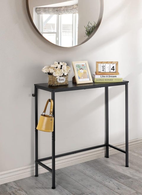 Console Table with Hooks, Entrance Furniture Suitable for Living Room, Corridor, Foyer, Bedroom 80*30*81CM