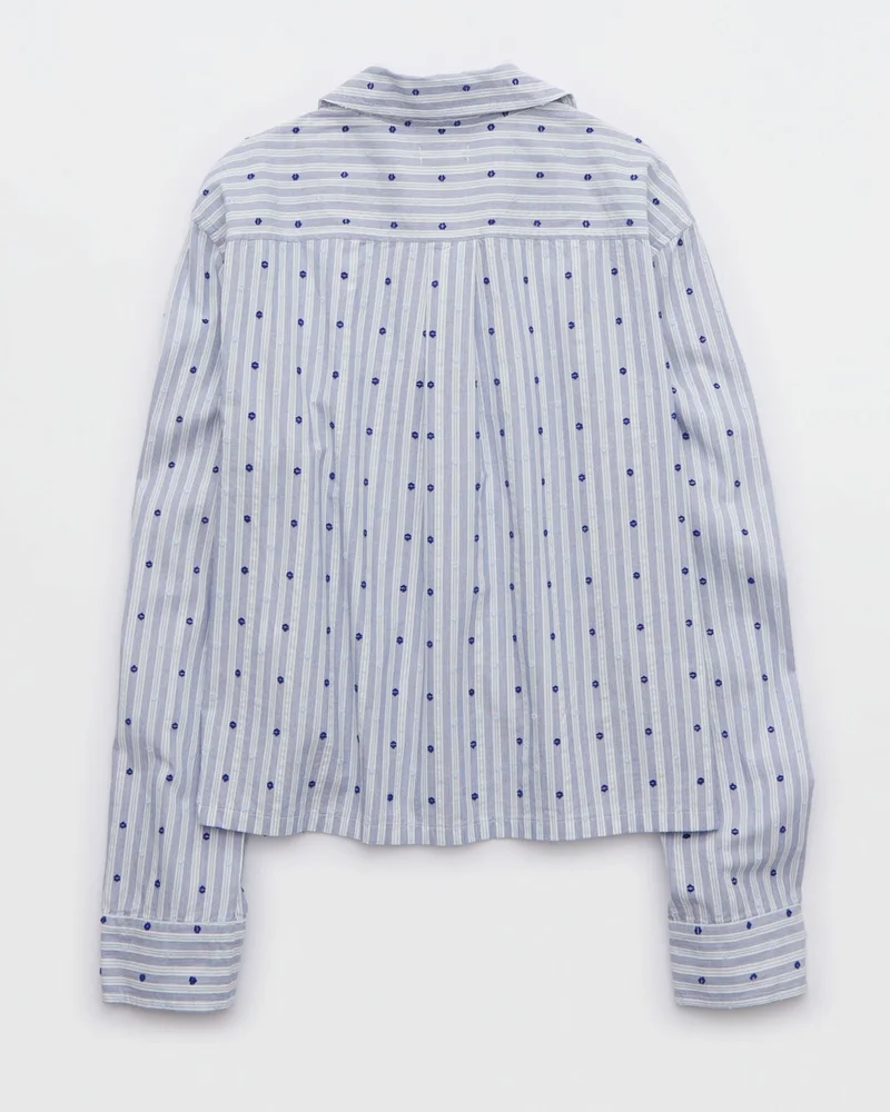 Aerie  Aerie Off-Duty Poplin Tie Front Pajama Shirt for Women | Best Price UAE