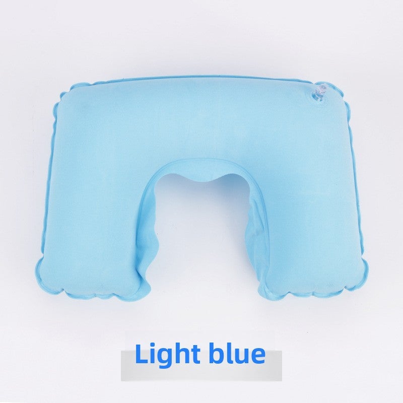 Travel Home Velour U-Shaped Neck Pillow Sky Blue 