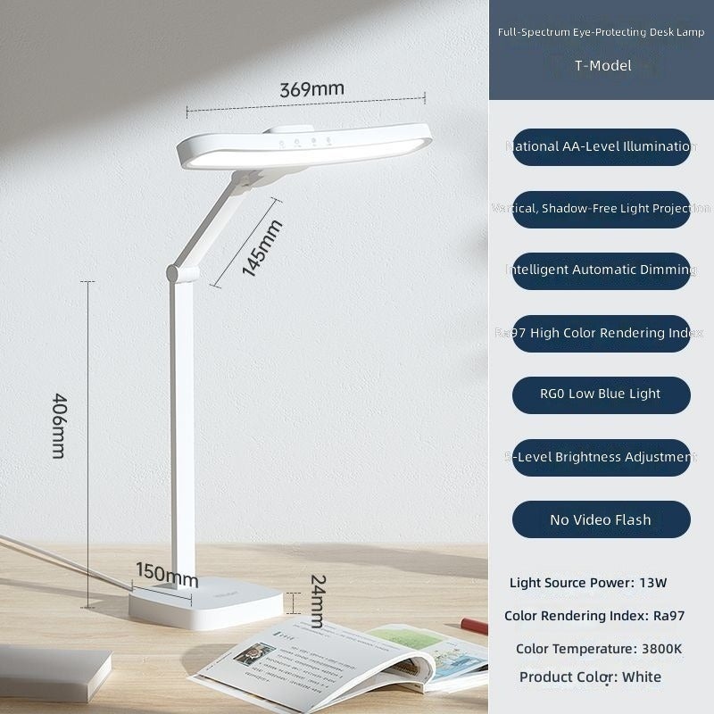 يلايت مصباح طاولة LED لحماية العين من Yeelight للطلاب، إضاءة بدرجة AA، تجسيد ألوان Ra97، تحكم باللمس، 10-15 واط، ضوء طبيعي 3300K-5000K، للدراسة وغرفة النوم وغرفة الأطفال - Image 1