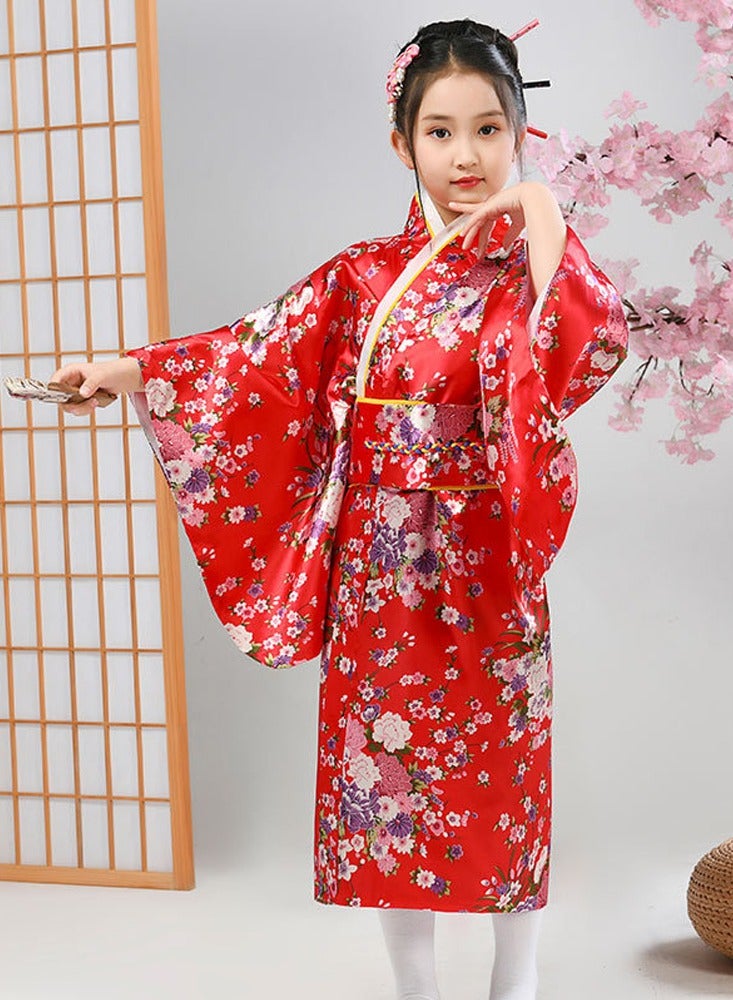 Al Aoyama Al Aoyama Japanese Costume Girl Deluxe Blossom Kimono Yukata Robe with OBI Belt Party  Fancy Dress  - Image 3