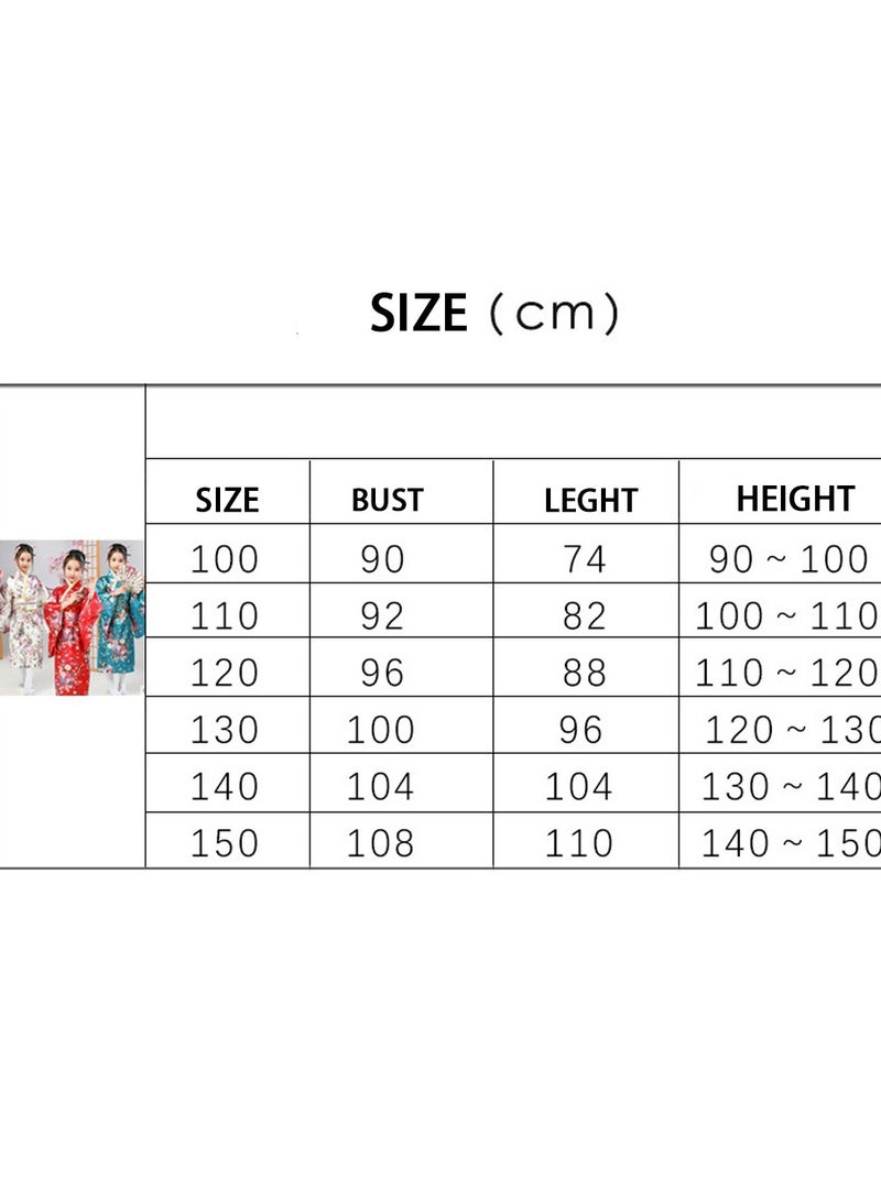 Al Aoyama Al Aoyama Japanese Costume Girl Deluxe Blossom Kimono Yukata Robe with OBI Belt Party  Fancy Dress  - Image 5