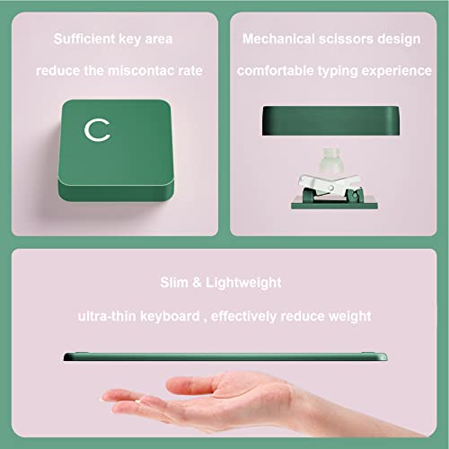Divufus Keyboard Case for iPad 9th/8th/7th Generation 10.2 Inch [Magnetic Detachable Wireless Keyboard][Support 3 System] Flip Stand Case with Pencil Holder for iPad 10.2 2021/2020/2019, Dark Green - Image 4