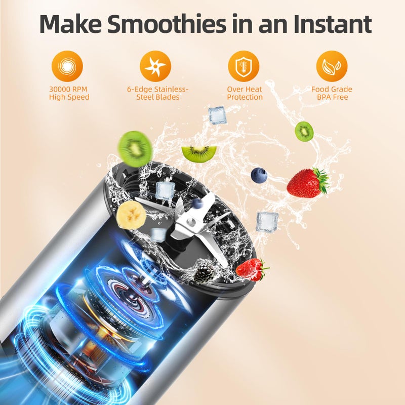 LAMPICK Smoothie Blender, 1500W Personal Blender for Smoothies, Shakes and Nutrient Extractions with 27oz*2 Portable Cup and Lid - Image 2