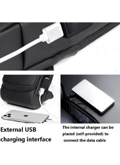 Generic Crossbody Sling Bag, Body Chest Shoulder Bag for Men Women Casual Shoulder Backpack Bag, Waterproof Leather Chest Casual Daypack with Usb Charging Port for Travel Hiking  - Image 5