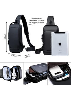 Generic Crossbody Sling Bag, Body Chest Shoulder Bag for Men Women Casual Shoulder Backpack Bag, Waterproof Leather Chest Casual Daypack with Usb Charging Port for Travel Hiking  - Image 4