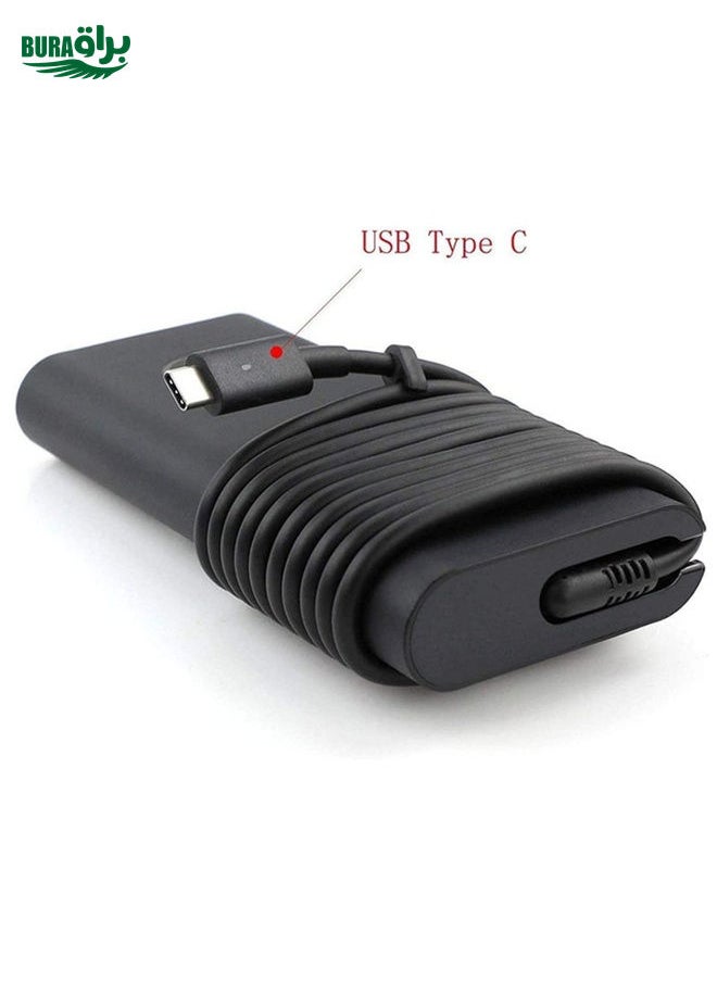 BURAQ - For Dell XPS12 9250 7370 Type-C 45W Power Adapter Charger USB-C Lightning Port(UK Plug) - Image 1