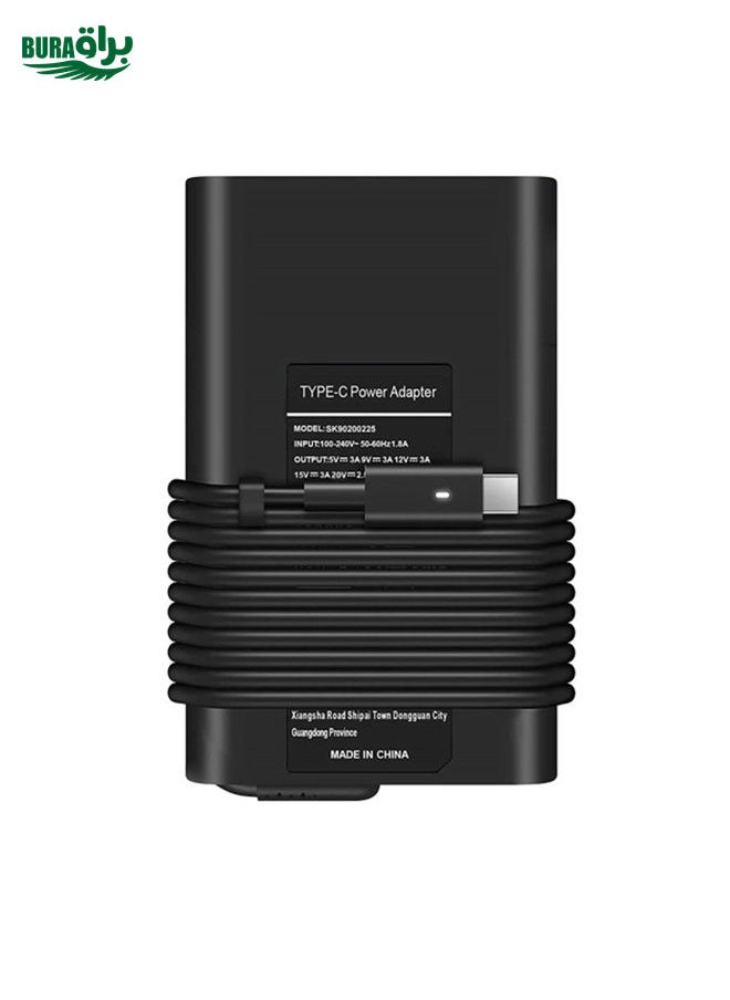 BURAQ - For Dell XPS12 9250 7370 Type-C 45W Power Adapter Charger USB-C Lightning Port(UK Plug) - Image 1