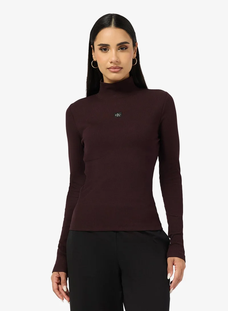 Graphic Turtle Neck Top