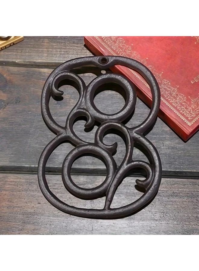 Vintage Metal Sign Set Of 2 Hollow Design Cast Iron Numbers Wall Mounted Address Plaque - Image 5
