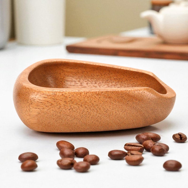 KH866 Coffee Bean Dosing Cup â€“ Single Tray Walnut Wood Espresso Accessories Measuring Tool for Tea Enthusiasts, Bar Use, Camping Gym & Home Use, Barista Quantitative Tool to Reduce Coffee Static Electricity - Image 4