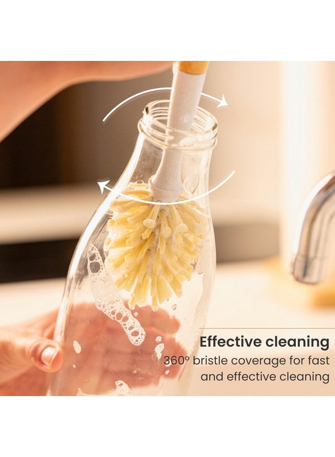 Vigar Zeroline 13.9" Long Bamboo Dish Brush, Ideal Dish Brush for Cups, Wine Glass, Tumbler, Blender Bottles, and Glass Water Bottles for The Kitchen - Image 5