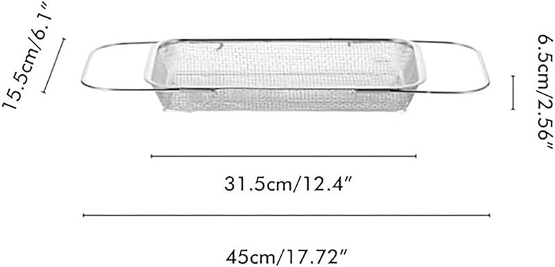 TINKDAS Kitchen Stainless Steel Over The Sink Colander for Kitchen Expandable Strainer Basket Colander with Mesh for Kitchen Sink Strain Drain Rinse Fruits Vegetables - Image 2