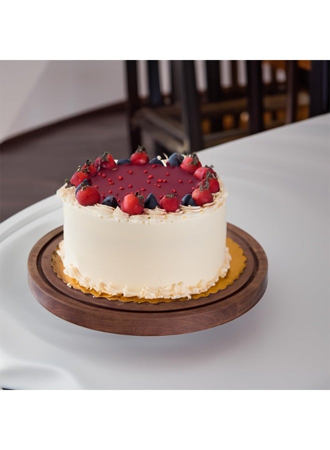 سولاكان قاعدة كعك خشب الأكاسيا مع غطاء زجاجي، ‎29×29×13 سم‎، حامل كعك دائري للحلويات والمعجنات والكب كيك والفواكه والجبن - Image 5
