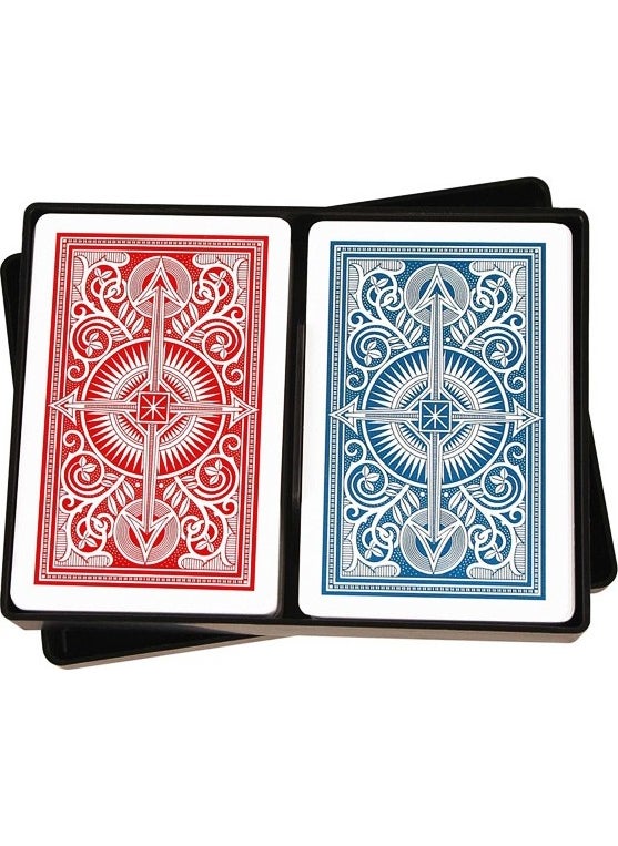 Fournier - Wsop Jumbo Index 100% Plastic Poker Playing Card - Red - Image 1