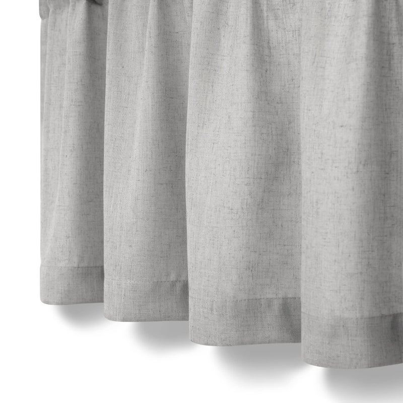 Pitalk Linen Valance for Windows Kitchen Living Room Valance Rod Pocket Modern Farmhouse Country Rustic Bathroom Small Window Treatment Semi Sheer Curtain Valance for Bedroom Office Laundry Light Grey Gray - Image 4