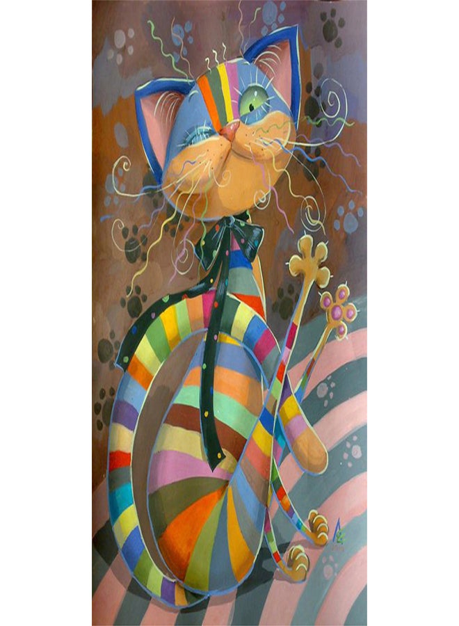 NAIYUE 8 * 12 inches/20 * 30cm DIY 5D Diamond Painting Kit Dancing Cat Rhinestone Mosaic Embroidery Cross Stitch Craft Home Wall Decor - Image 1