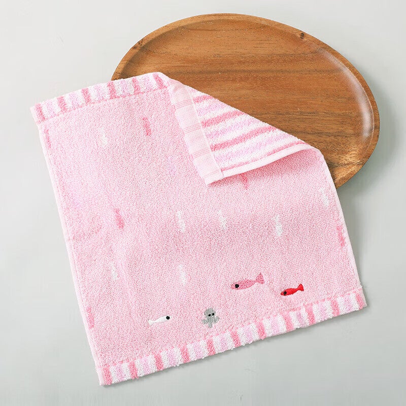 JD Jing Zao KING SHORE Class A Children's Towel, Pure Cotton Small Towel, Baby Towel, Small Square Towel, Hand Towel, All-Cotton Embroidered Face Towel, 2 Pieces - Image 1