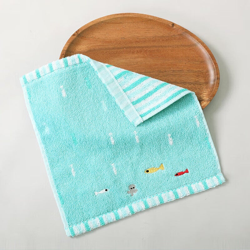 JD Jing Zao KING SHORE Class A Children's Towel, Pure Cotton Small Towel, Baby Towel, Small Square Towel, Hand Towel, All-Cotton Embroidered Face Towel, 2 Pieces - Image 3