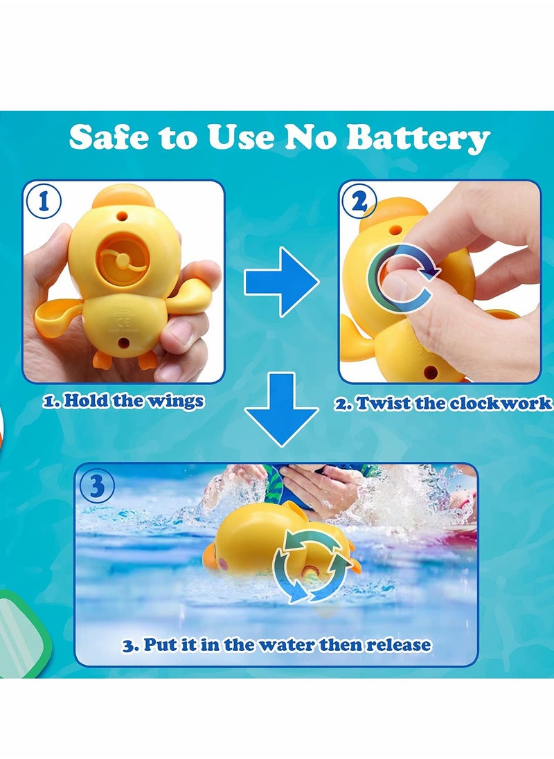 Excefore - 3Pcs Bath Toys for 1-5 Year Old Boy Girls Gifts,Wind-Up Bathtub Baby Bath Toys for 3-6 Toddlers, Swimming Pool Water Toys for Kids Ages 2-7 Birthday Gifts - Image 1