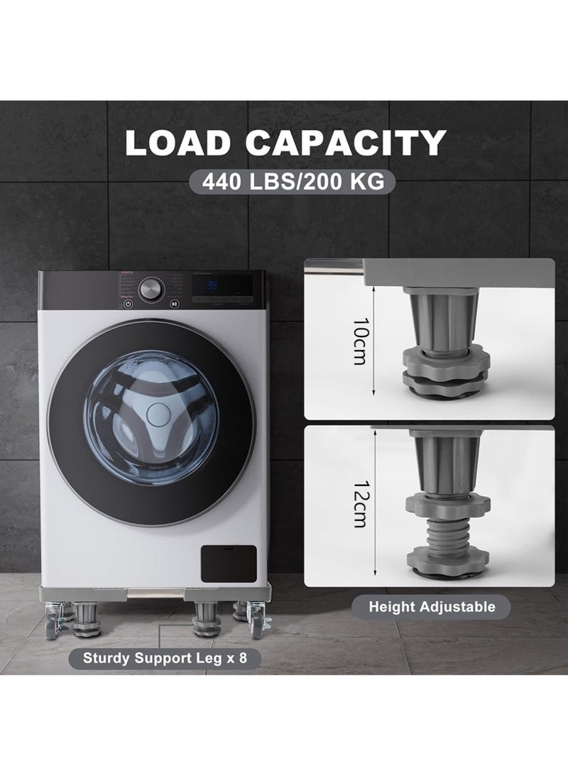 Leon Home Mobile Base, Washing Machine Stand, Fridge Stand Base with 4 Locking Wheels and 8 Strong Feet - Image 3