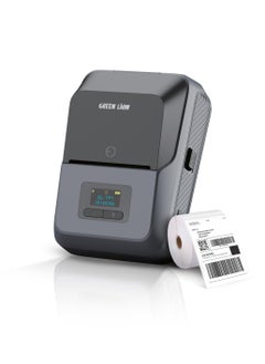GREEN LION Thermal Printer With 203 DPI Printing Resolution / 15-50mm Label Width / Bluetooth & Type-C Connection / Bulk Printer / Mobile Editing / TFT Screen Display - Grey  - Image 1