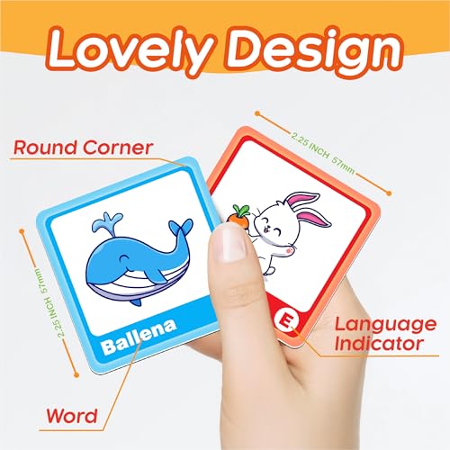 EDUMAETRIX 72 36 Pairs Spanish English Bilingual Alphabet Numbers Memory Matching Game Language Learning Games for ESL and Language Immersion for Teens - Image 5