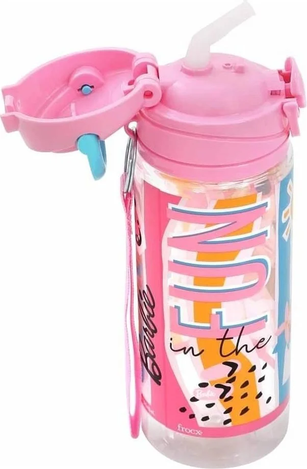 ماشو تريند Pink Barbie Transparent Water Bottle 500 ml Kids Water Bottle