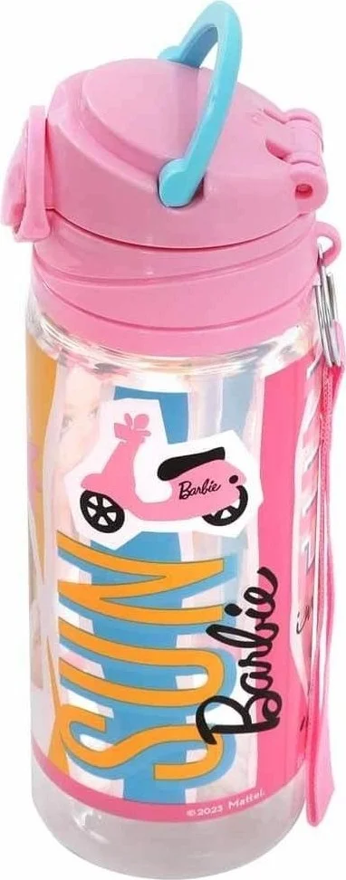 ماشو تريند Pink Barbie Transparent Water Bottle 500 ml Kids Water Bottle