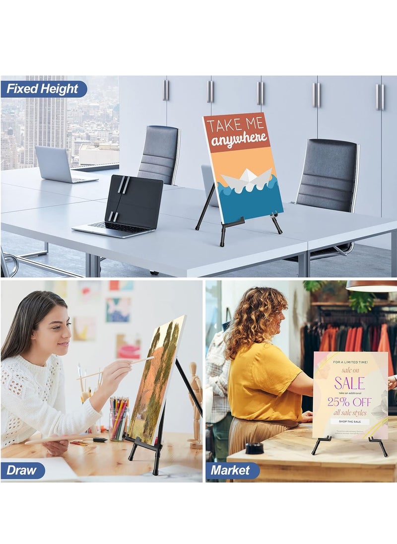 SYOSI - 14" High Tabletop Instant Display Easel - Black Steel Small Desktop Easel Stand with Adjustable Holders for Paintings, Posters and Store Signs(1 Pack) - Image 1