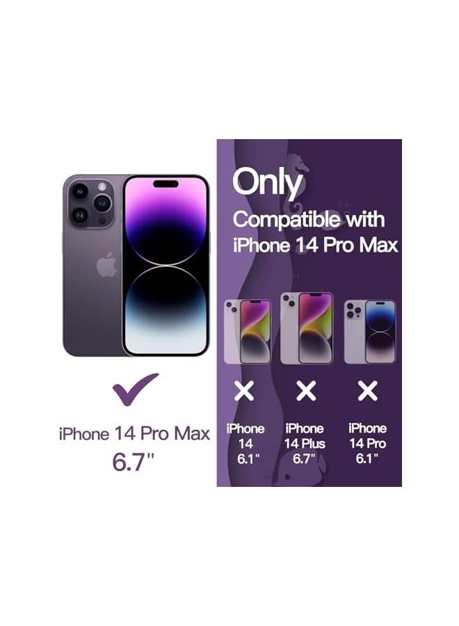 جي تيك حافظة JETech اللطيفة لهاتف iPhone 14 Pro Max مقاس 6.7 بوصة، غطاء هاتف مضاد للصدمات بإطار مموج على شكل مجعد للنساء والفتيات، ظهر صلب شفاف من البولي كربونات (أرجواني غامق) - Image 2