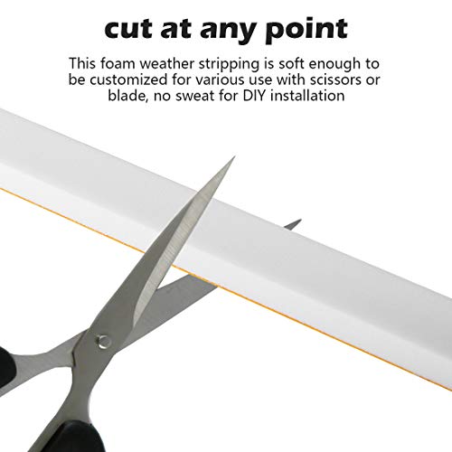 ToLanbbt Adhesive Foam Tape 59 Feet, Soundproofing Neoprene Rubber Tape Door Insulation Weather Weatherproof Stripping, 1/2" Wide X 1/8" Thick, 19.7 Ft X 3 Rolls - Image 3