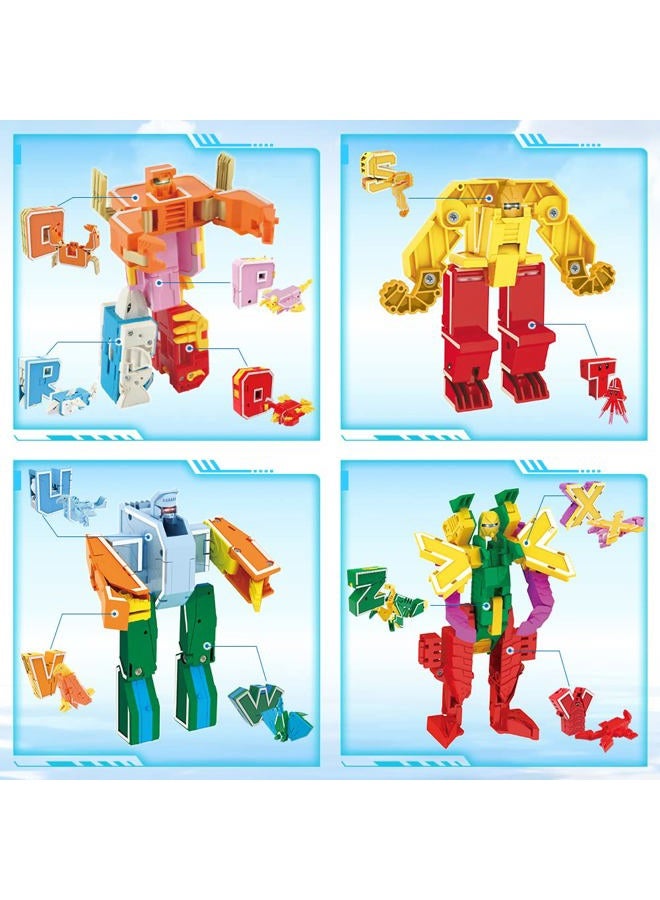 VEAIS Alphabet Animal Toys for Kids, STEM ABC Learning Alphabots Transforming Toys Classroom Teaching Alpha Bots Toy for Kids 4-6 Toddlers - 26 Pieces - Image 3